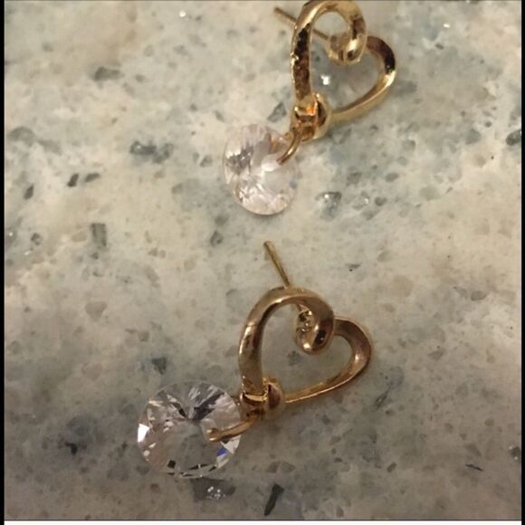 Gold Hearts with Quartz  - Picture 4 of 10